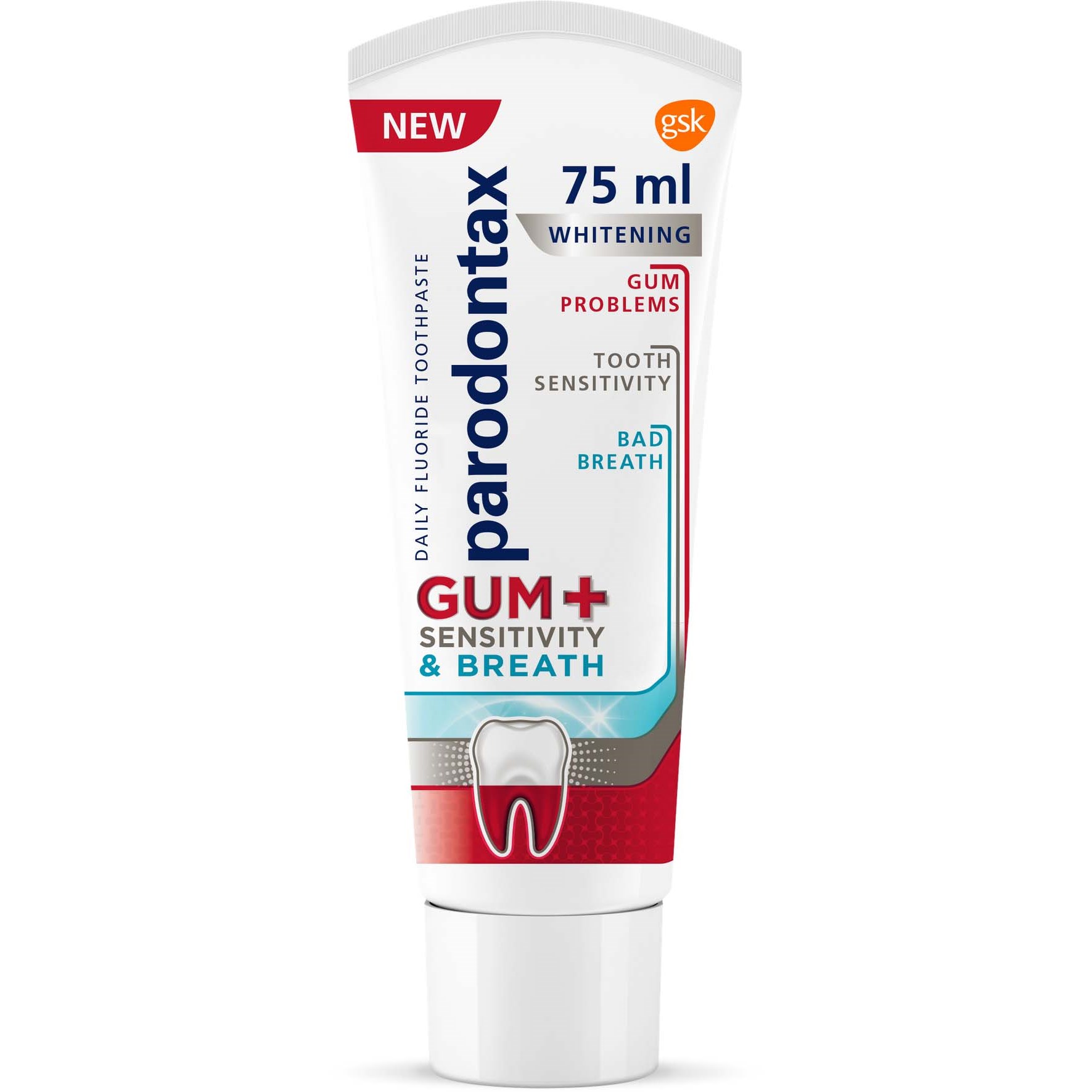 Läs mer om Parodontax Gum+ Sensitivity & Breath Whitening 75 ml