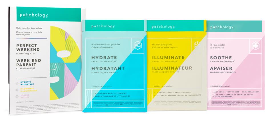 Patchology Perfect Weekend FlashMasque Sheet Mask Trio (1-Hydrate, 1-Illuminate & 1-Soothe)