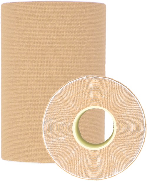 Wondpleister en beige gaas voor wondverzorging.