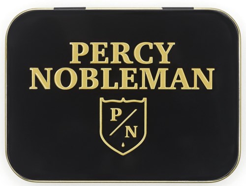 Logo med namnet Percy Nobleman och en sköld med P och N på.