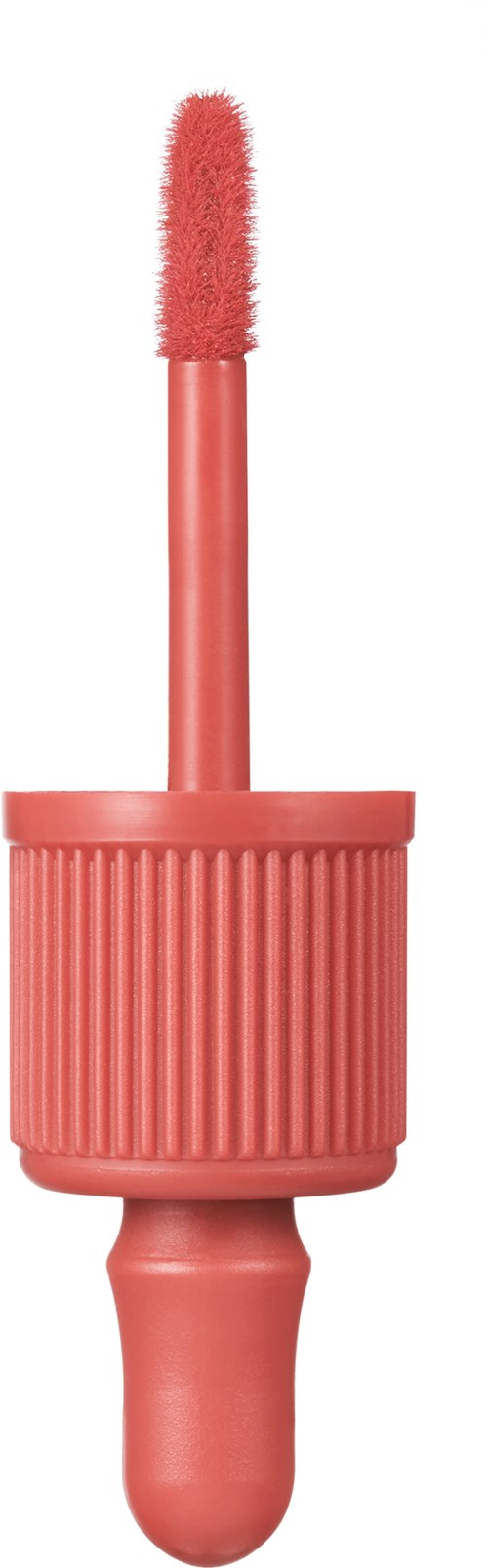 A pink, dual-ended makeup tool with soft sponge tip and textured handle.