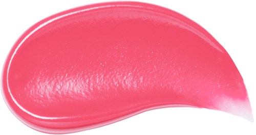 A pink gel or cosmetic product with a smooth, shiny surface, curved shape, and a slight gradient fade.
