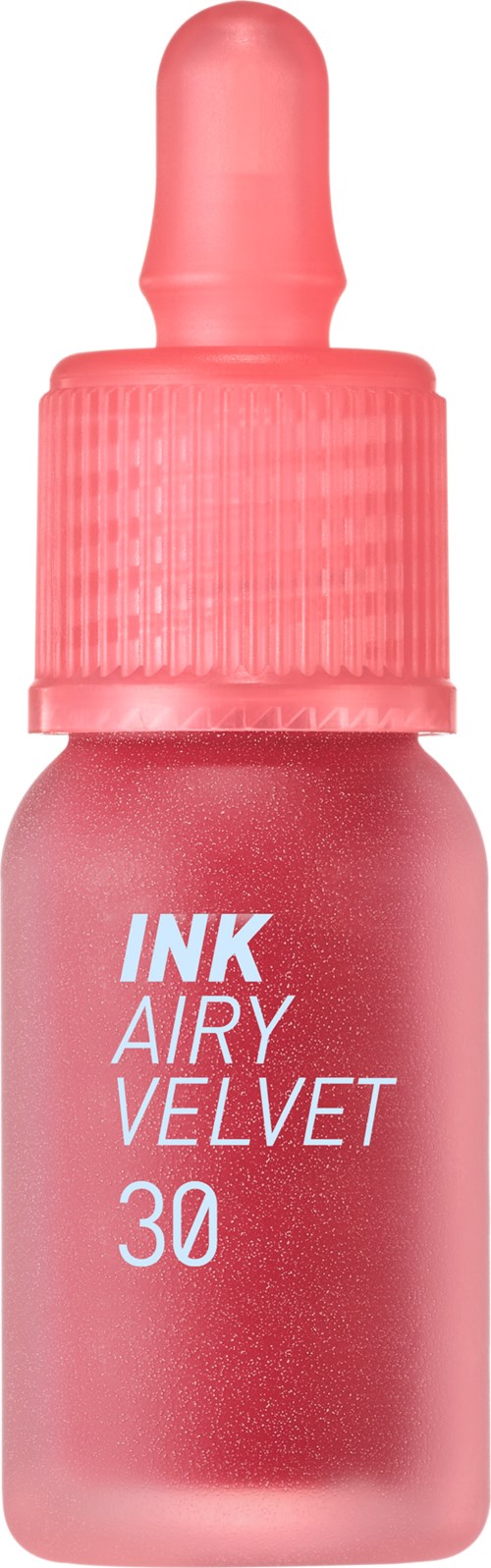Pink ink bottle with a dropper, labeled 'INK AIRY VELVET 30'.