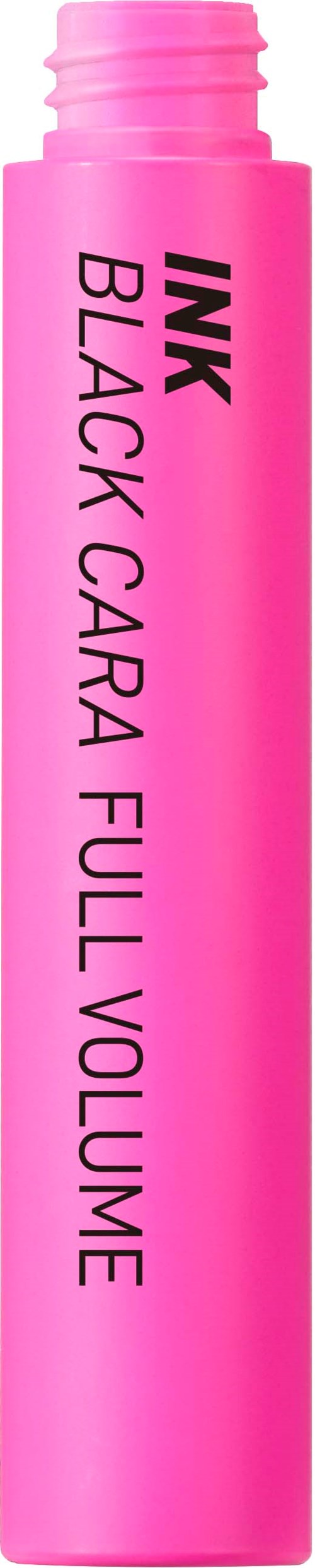 Pink tube labeled 'INK BLACK CARD COLOR FULL VOLUME'. It appears to be a cosmetic product container.