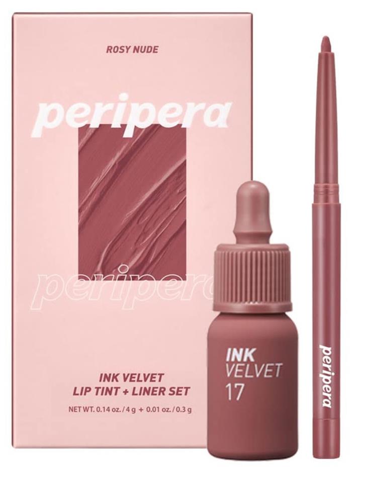 Peripera Ink Velvet + Lip Liner Set #01 Rosy Nude