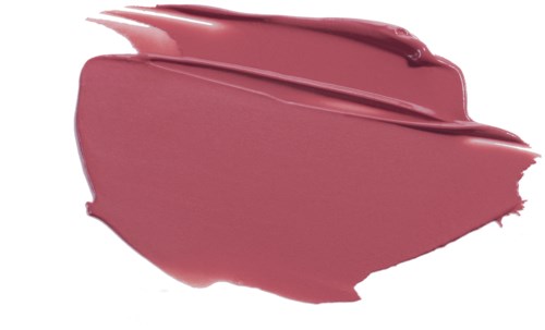 En sminke av rosa leppestift på hvit bakgrunn.