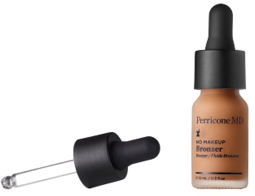 En flaska med flytande bronzer med en pipett för applicering.