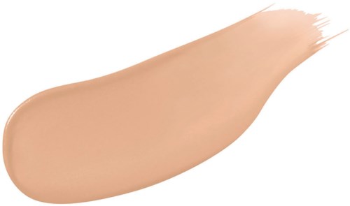 En beige flytande foundation smeta med rena kanter, tunnande mot höger sidan.
