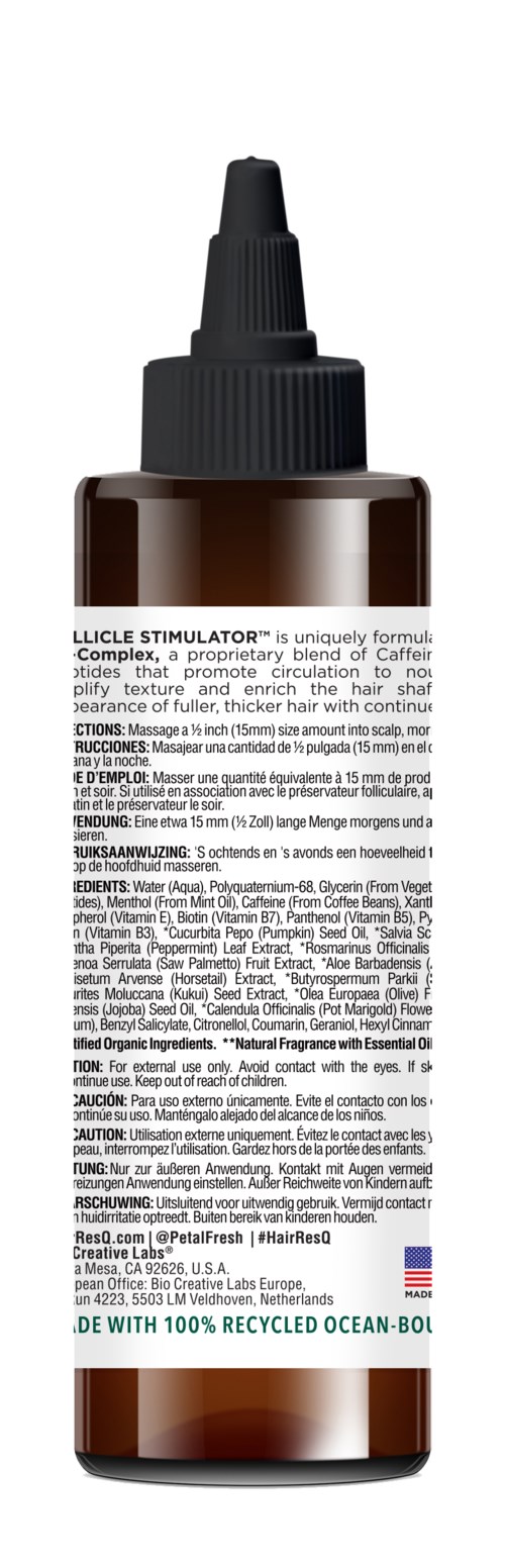 Kleine braune Flasche mit schwarzem Deckel und langer Dosierspitze, enthält Nahrungsergänzung oder Medikament mit detailliertem Etiketttext.