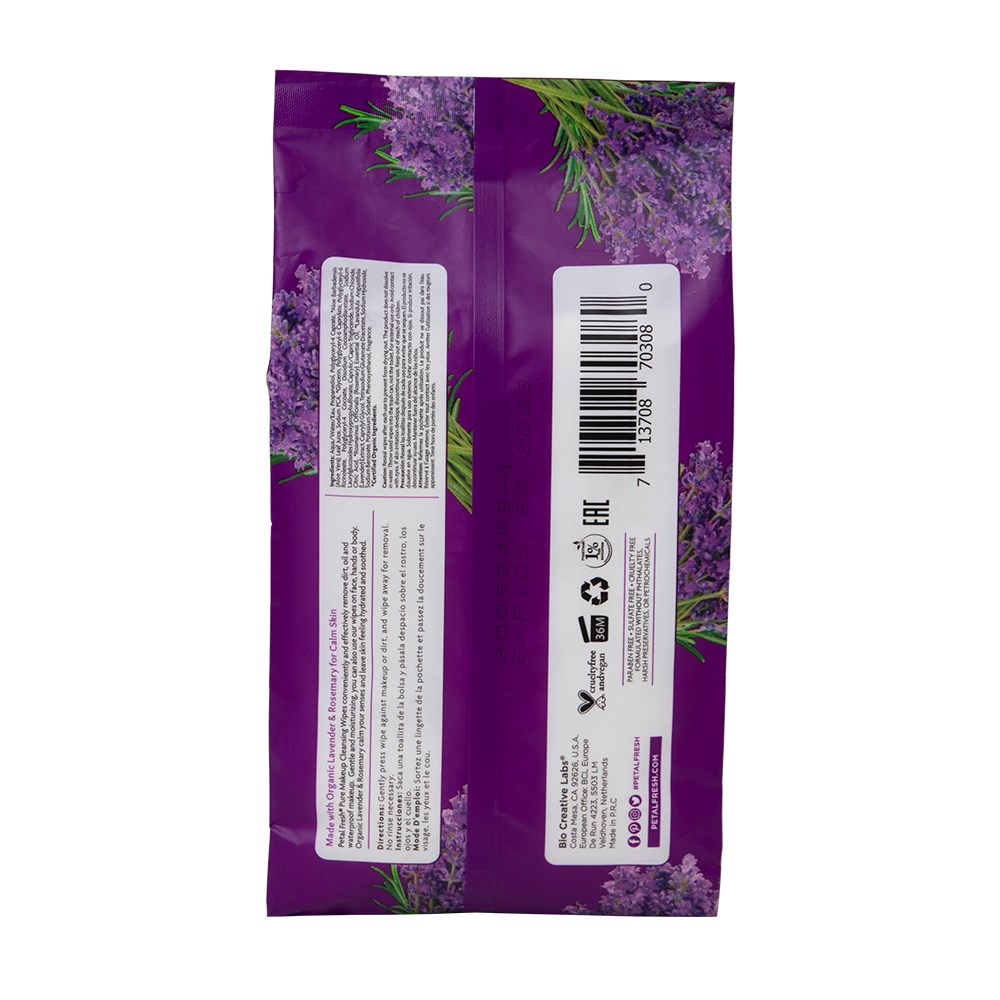 Alternativ bild 1 för Petal Fresh Pure Lavender & Rosemary Makeup Removing Wipes