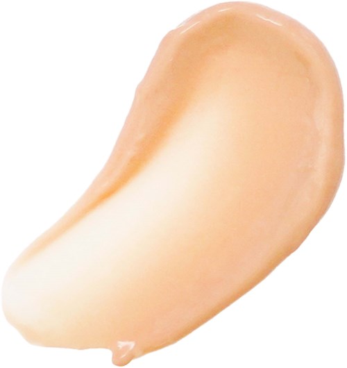 En sked med ljusbeige färg, slät yta och rund form.