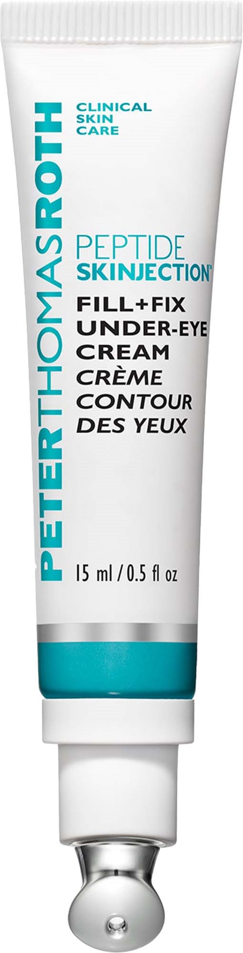 Undersøøgelser i en hvid tube med blå accenter, mærket Petter Thomas Roth Peptide Skinjection.