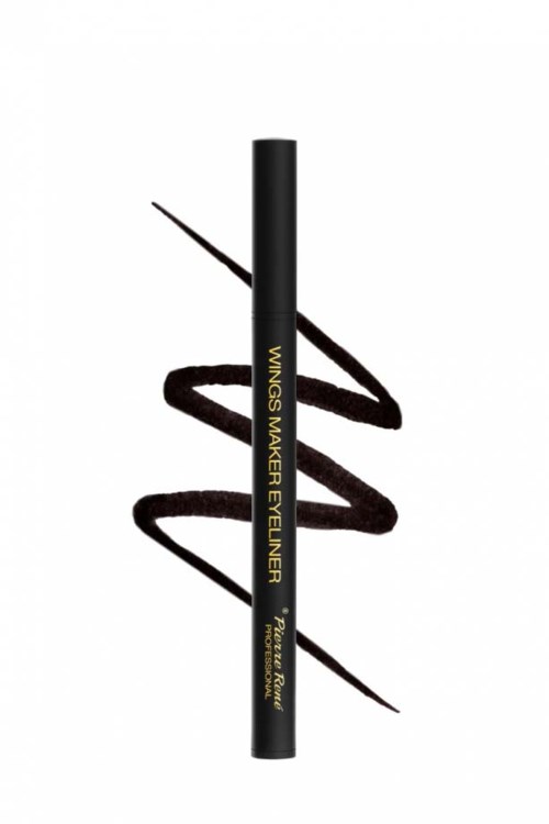 A black eyeliner pencil with gold text and a swoosh of black eyeliner beneath it.