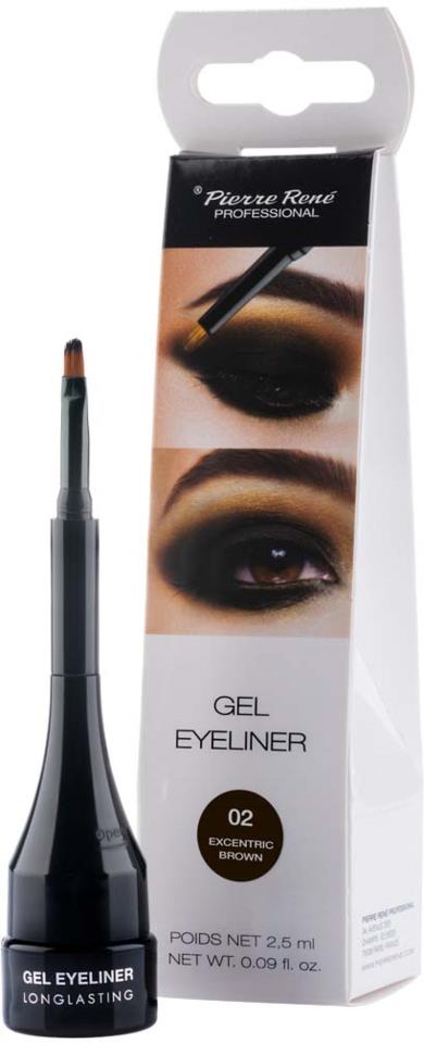 Pierre René Professional Gel Eyeliner Longlasting 02 Excentric Brown 2,5 ml