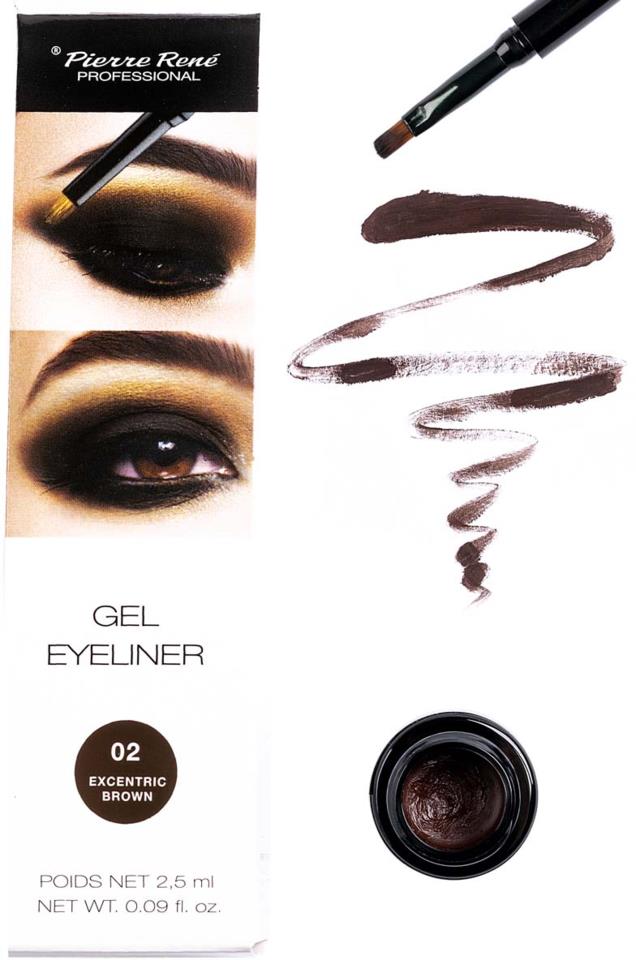 Pierre René Professional Gel Eyeliner Longlasting 02 Excentric Brown 2,5 ml
