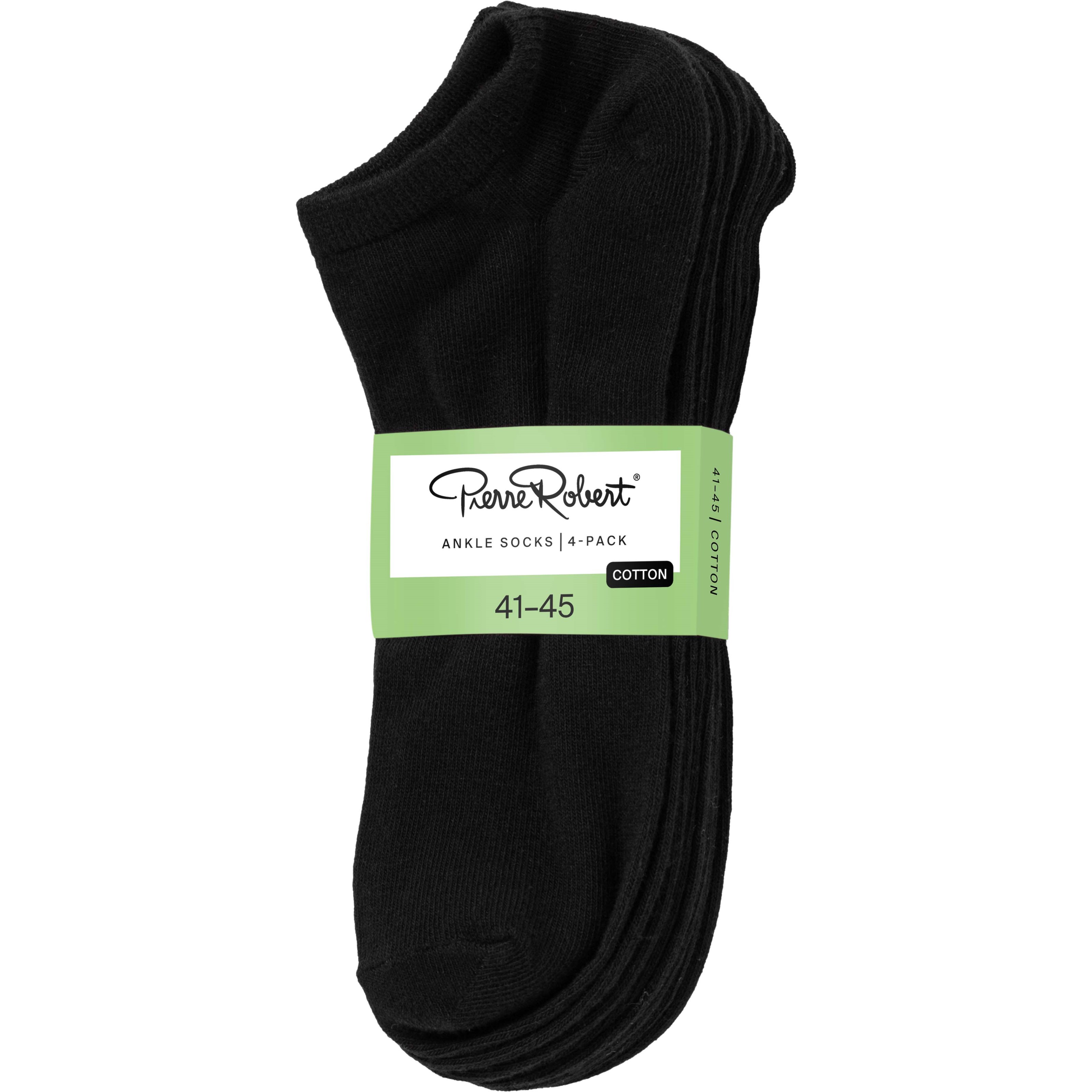 Pierre Robert Ankle Socks Cotton X4 Black 41-45