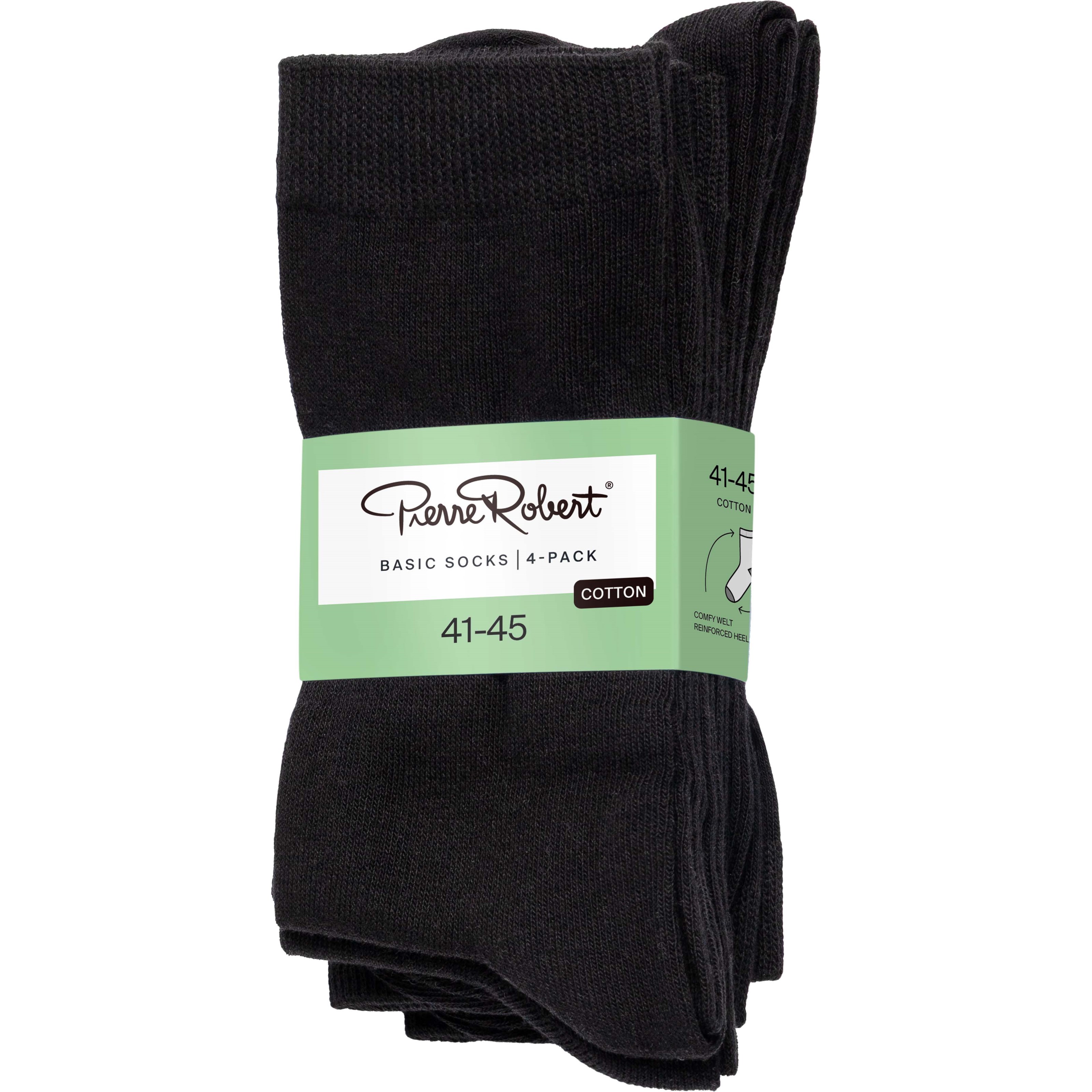 Pierre Robert Basic Socks Cotton X4 Black 41-45