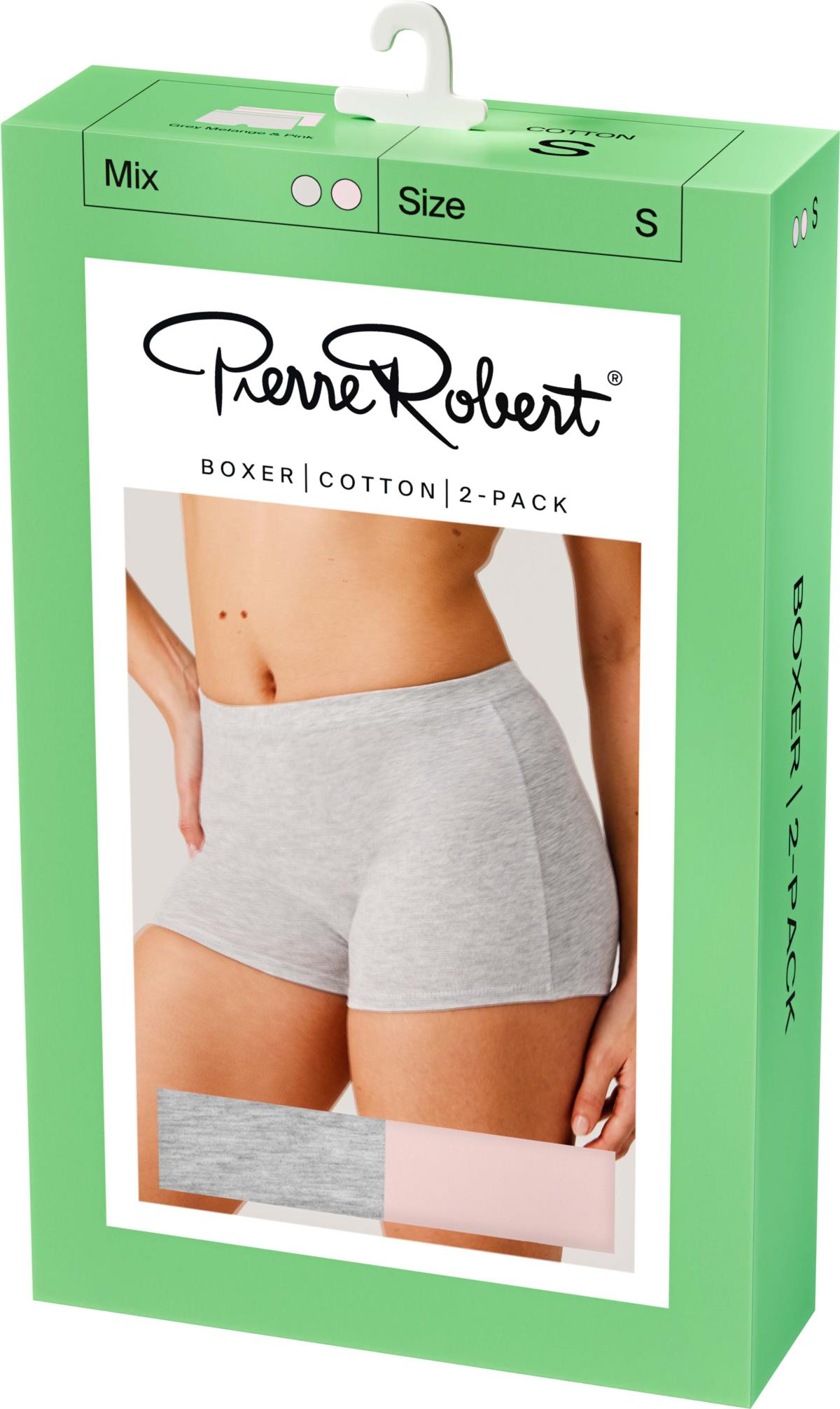Pierre Robert Boxer Cotton X2 Women Grey & Pink XL | lyko.com