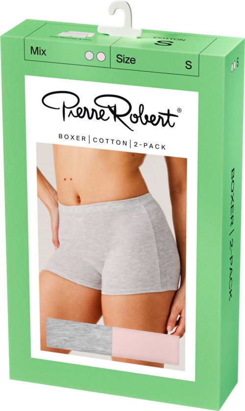 Pierre Robert Boxer Cotton X2 Women Grey & Pink XXL