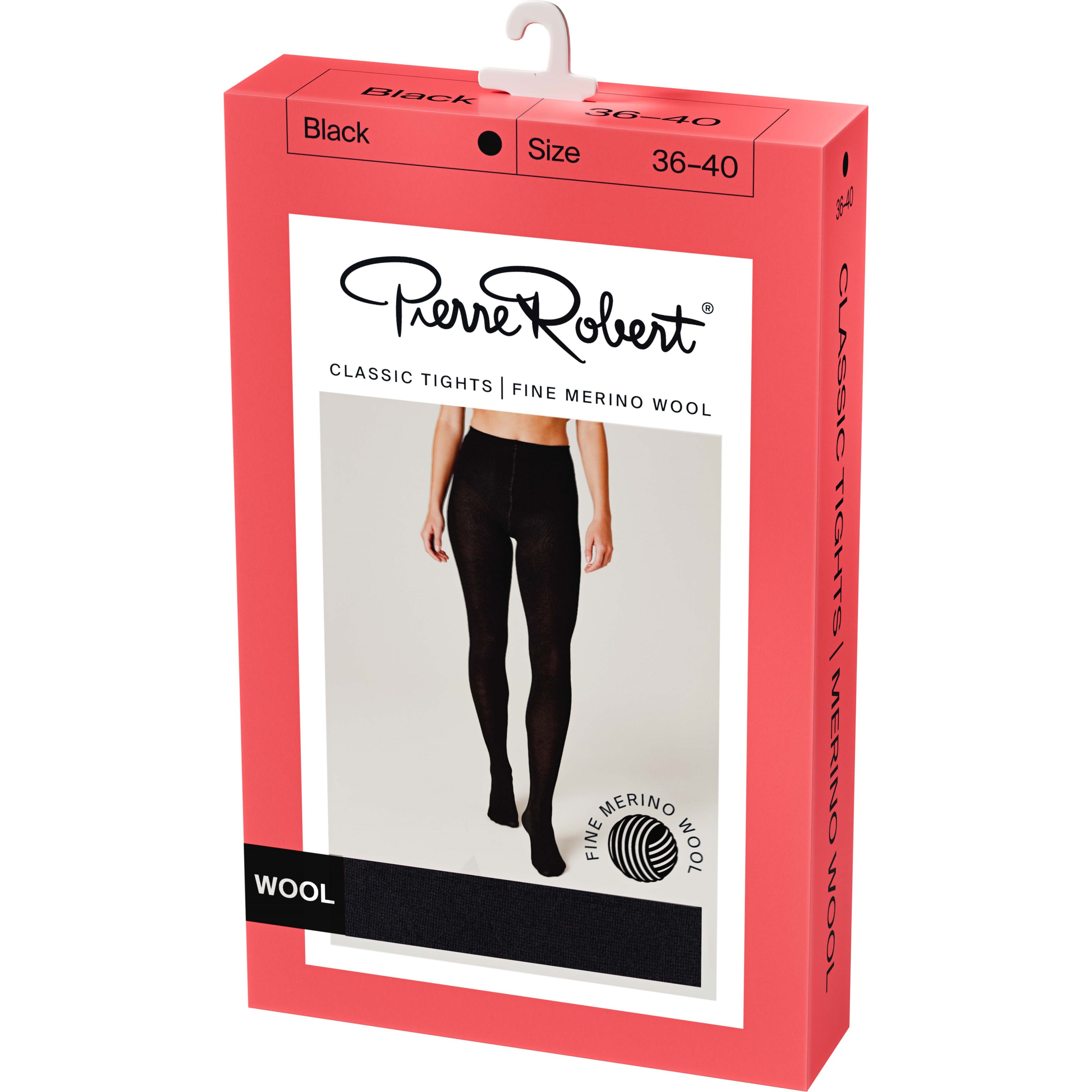 Pierre Robert Classic Tights Fine Merino Wool Black 40-44