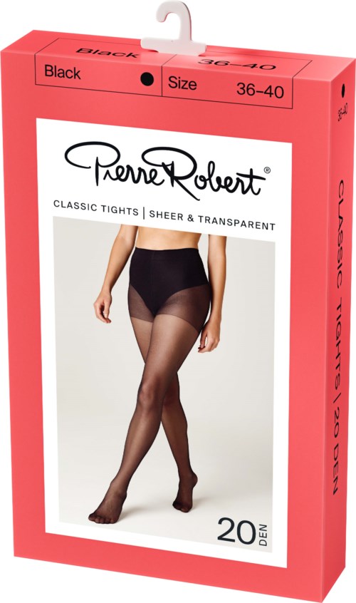 Pierre Robert Classic Tights Sheer & Transparent 20 DEN Black 44-48