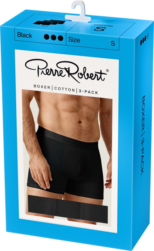 Pierre Robert Cotton Boxer Men X3 Black XXL