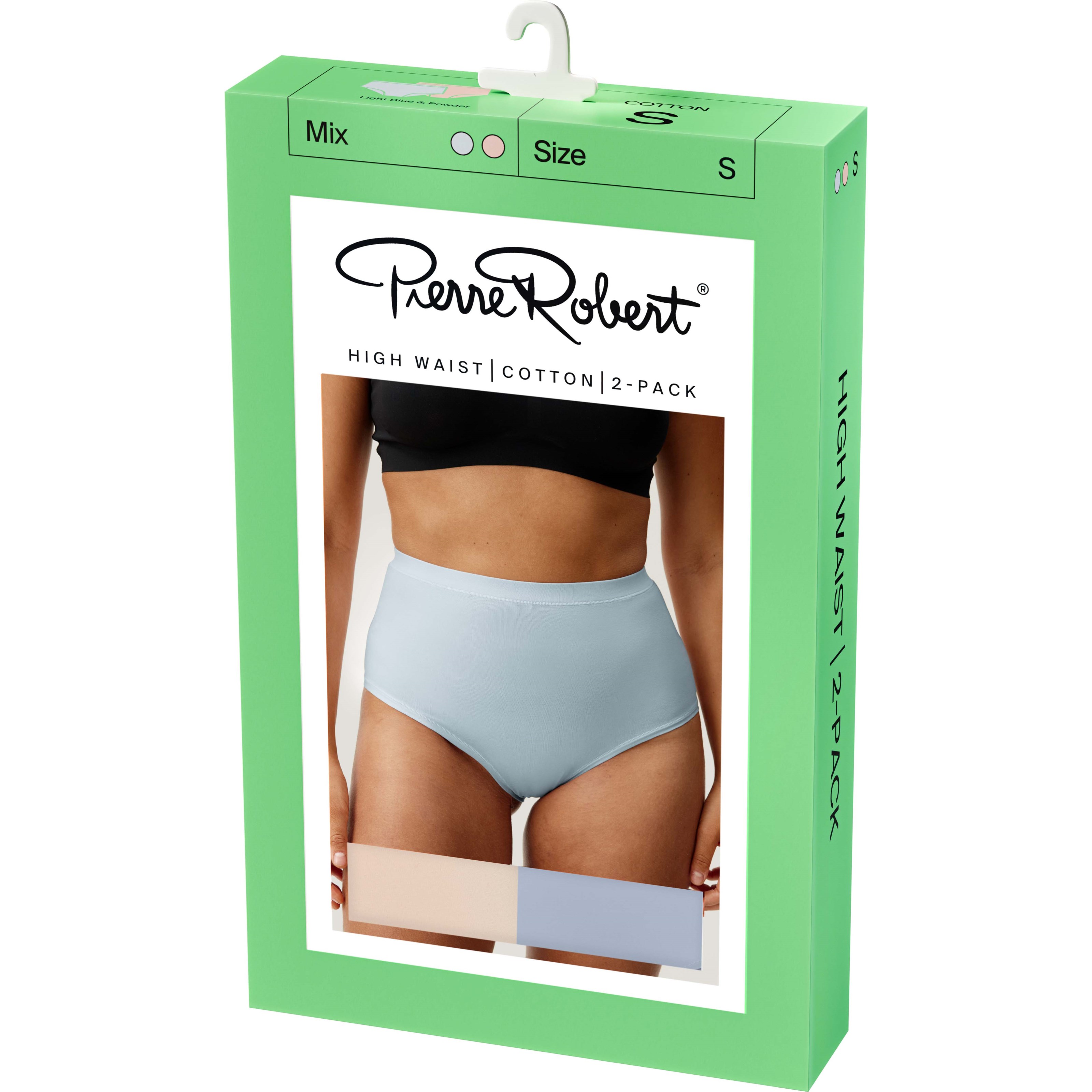 Pierre Robert High Waist Cotton X2 Powder & Light Blue L
