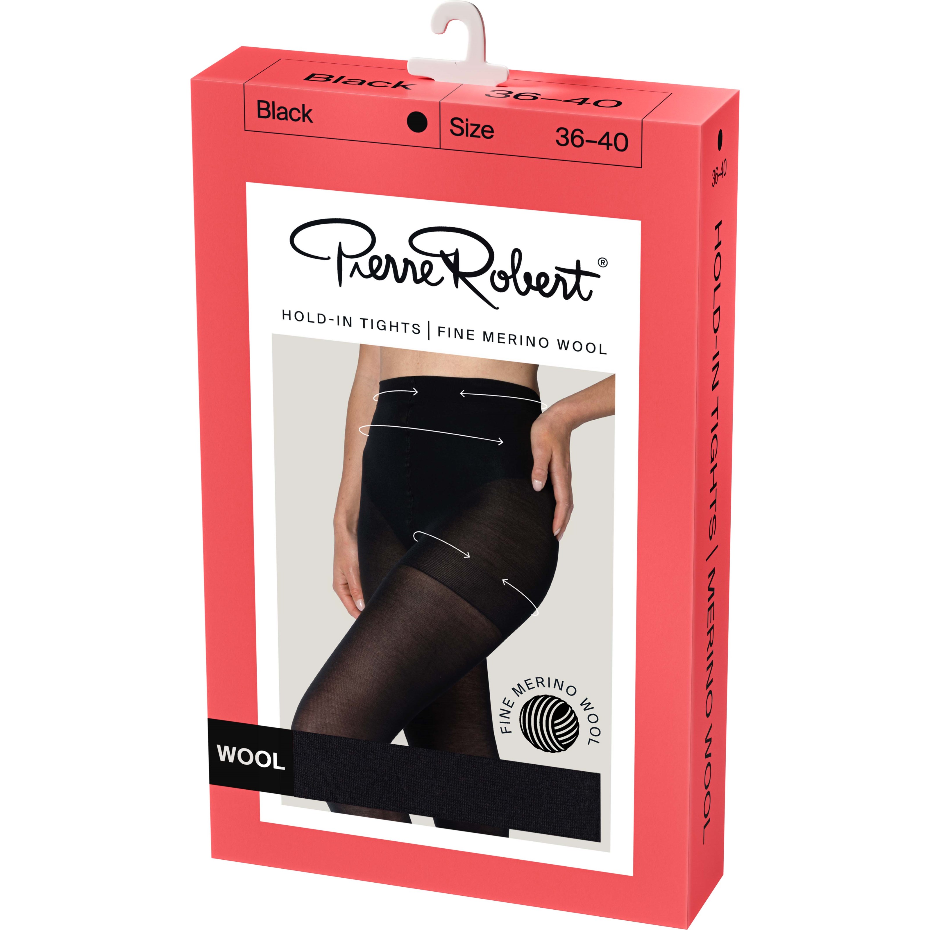 Pierre Robert Hold-In Tights Fine Merino Wool Black 40-44
