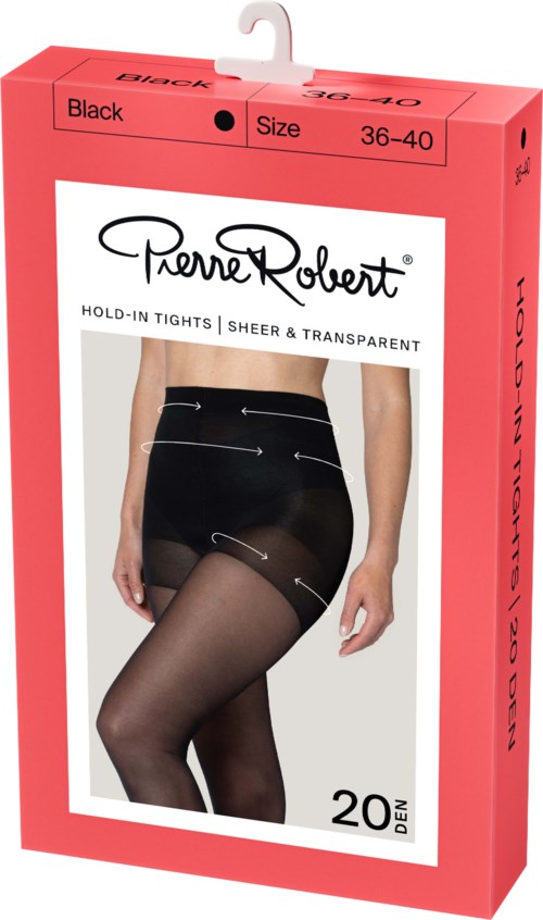 Pierre Robert Hold-In-Tights Sheer & Transparent 20 DEN Black 36-40