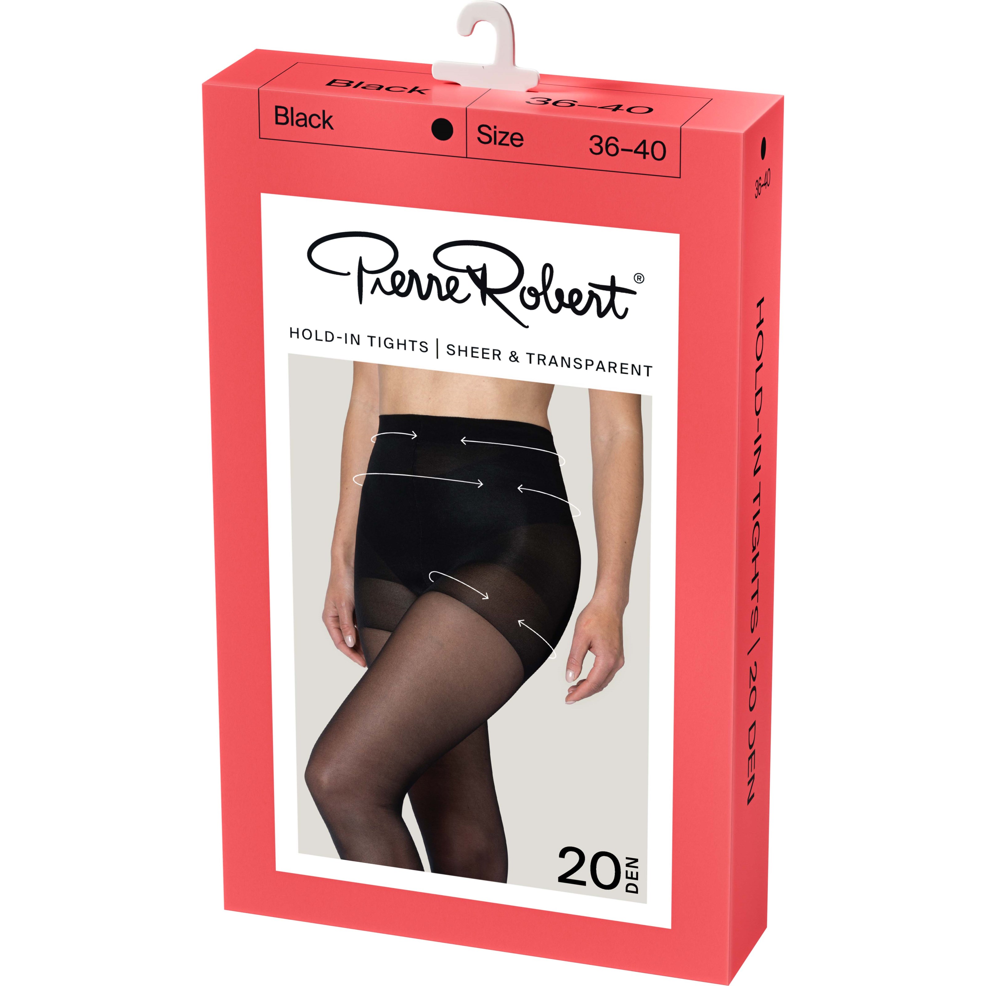 Pierre Robert Strømpebukser Hold-In Tights 20 Sort polyamid Str 36/40 Dame