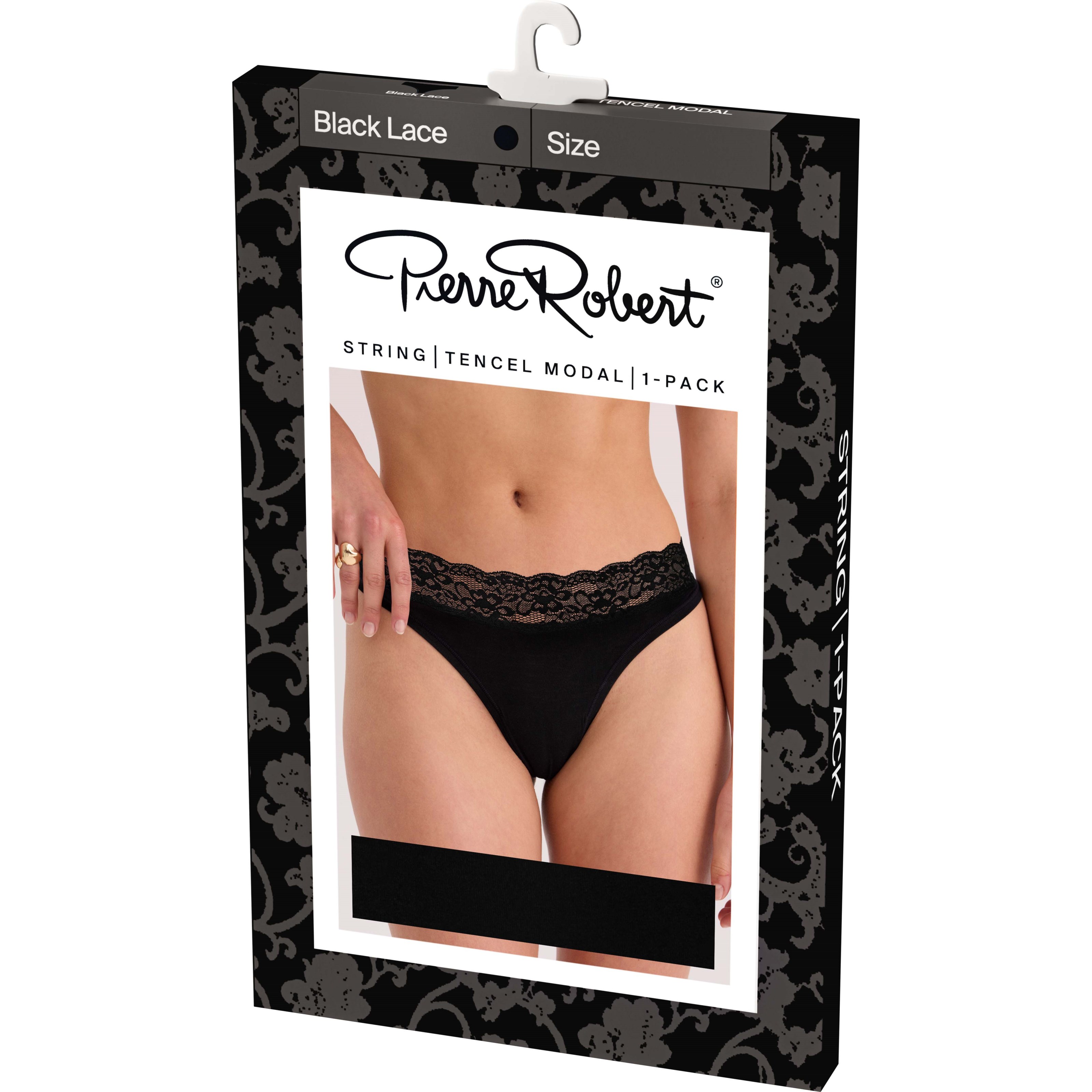 Pierre Robert Pierre Robert Lace String Tencel Modal Black L parfym