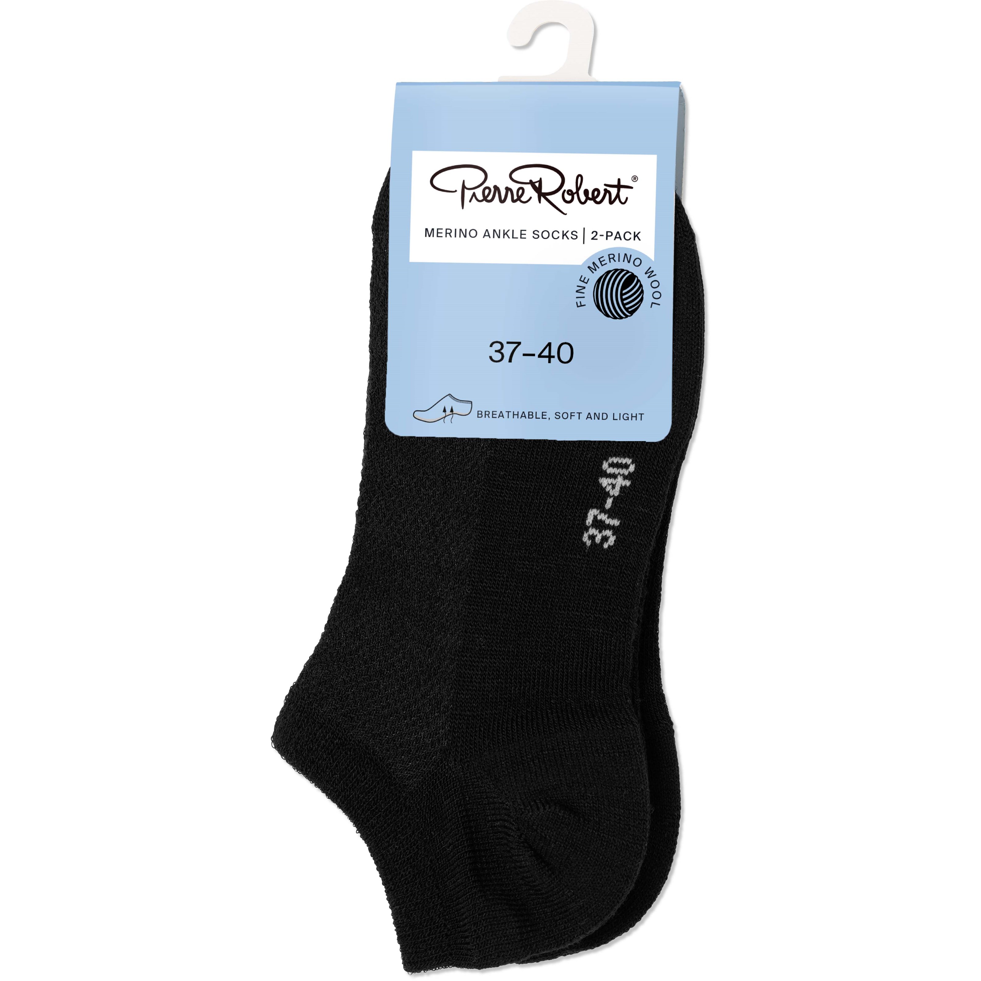 Pierre Robert Merino Ankle Socks X2 Black 37-40