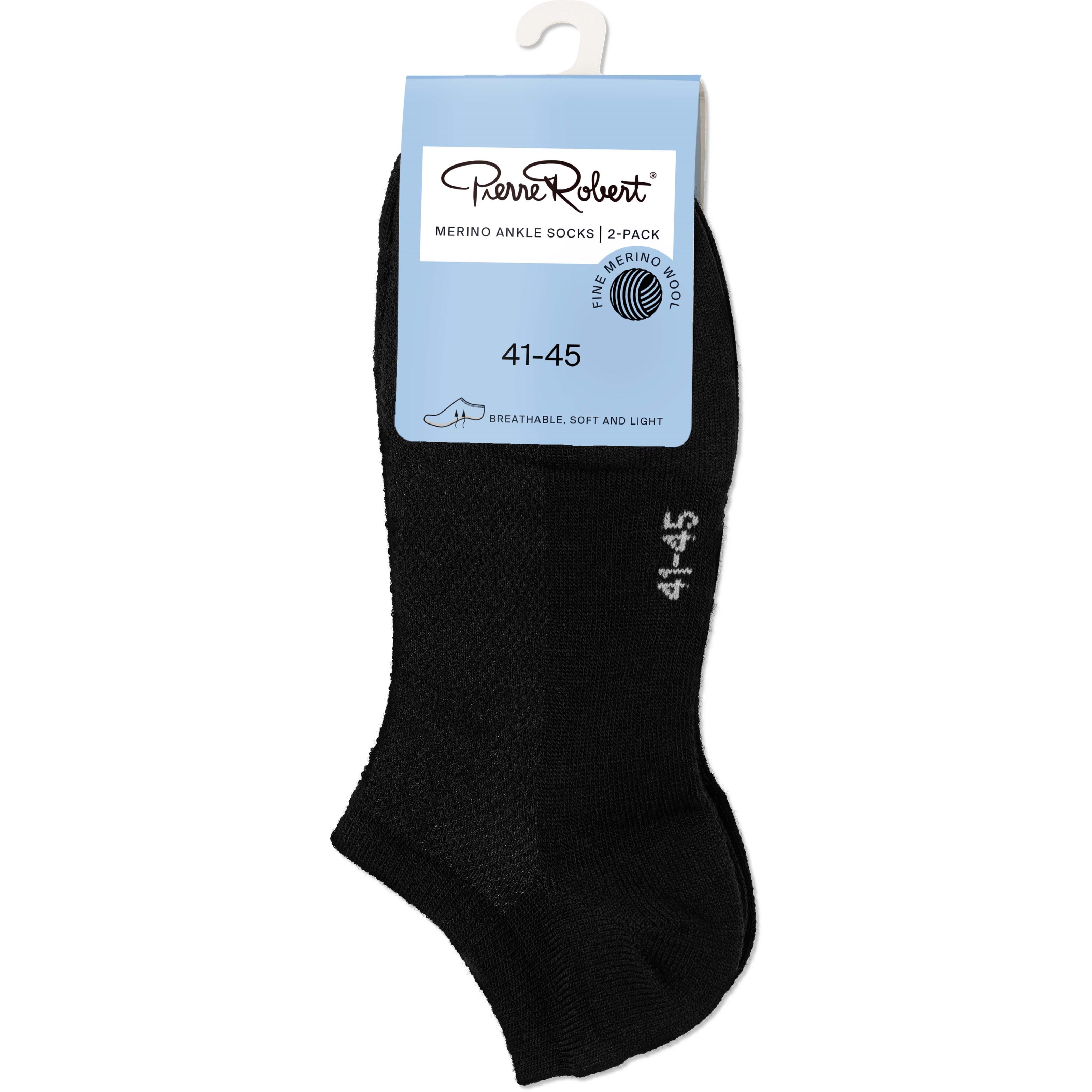 Pierre Robert Merino Ankle Socks X2 Black 41-45