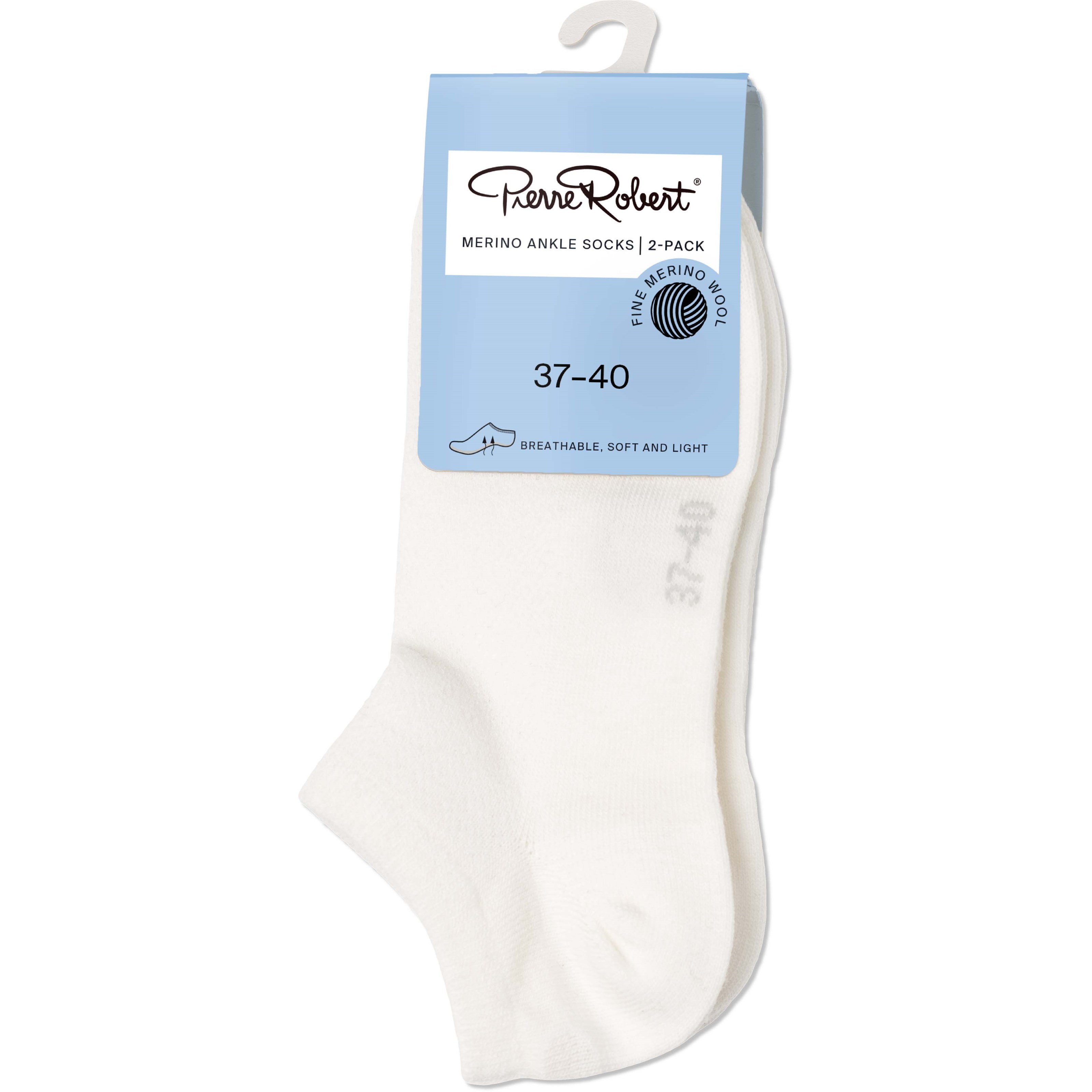 Pierre Robert Merino Ankle Socks X2 White 37-40