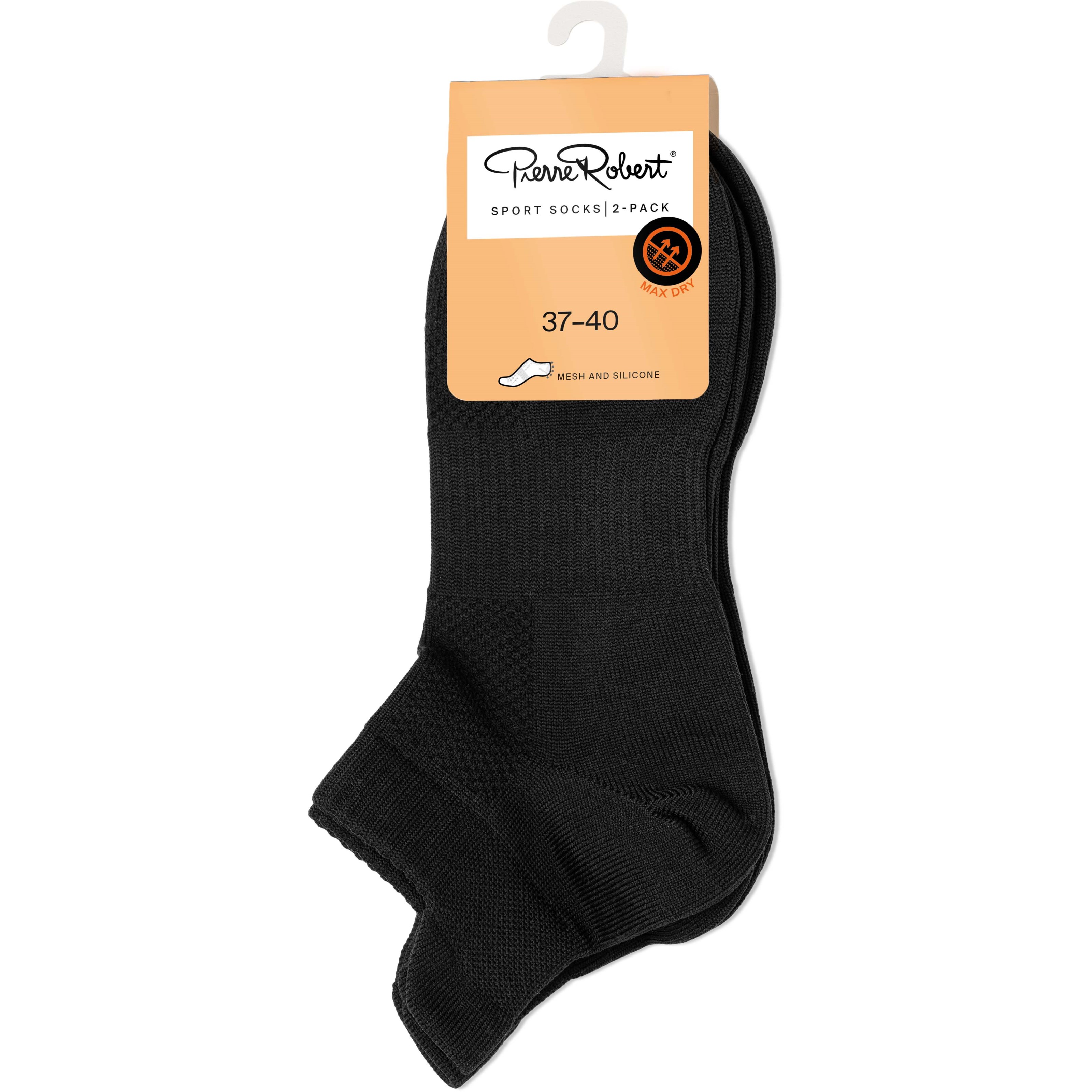 Pierre Robert Sport Ankle Socks Mesh & Silicone X2 Black 37-40