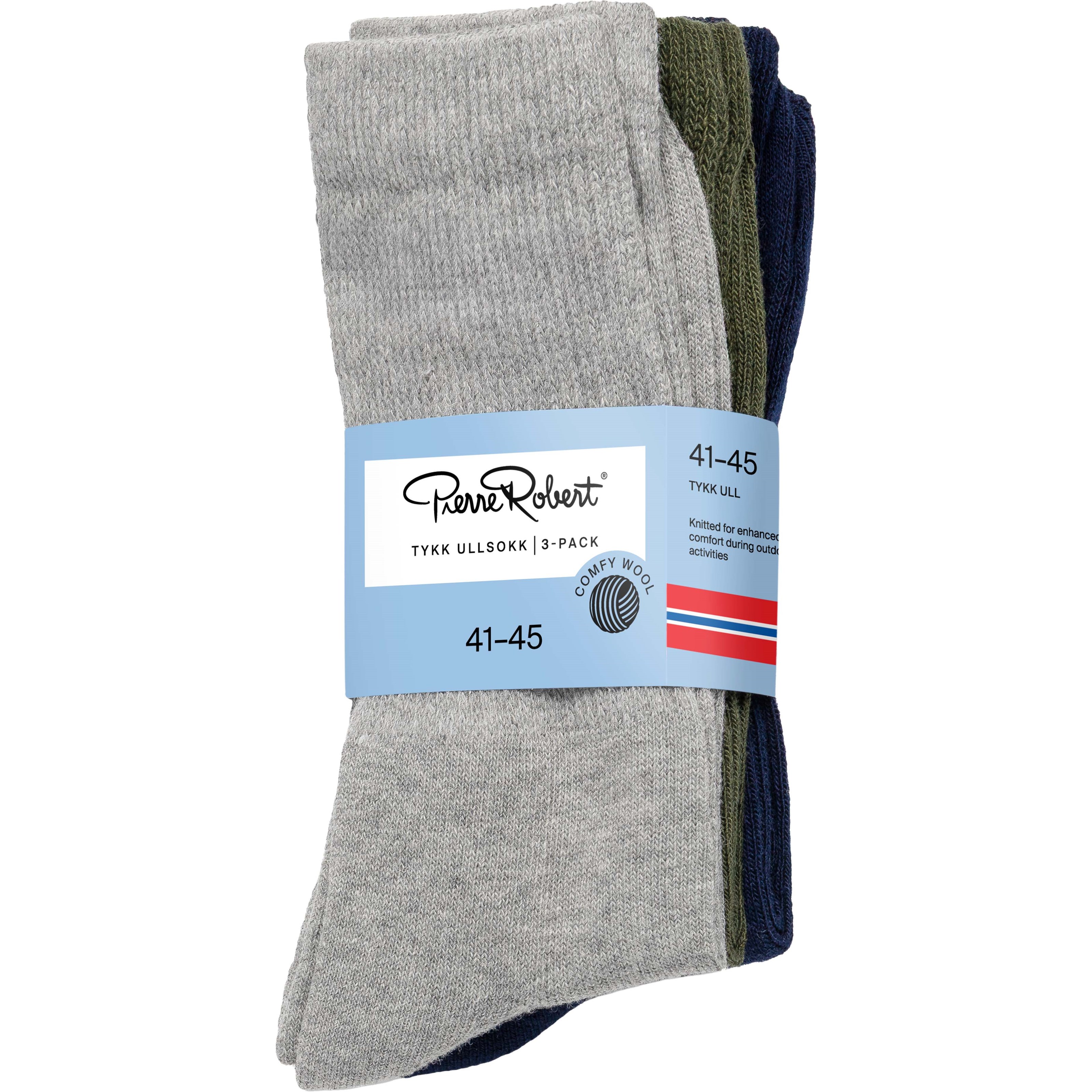 Pierre Robert Tykk Ullsokk Comfy Wool X3 Ebony Blues 41-45