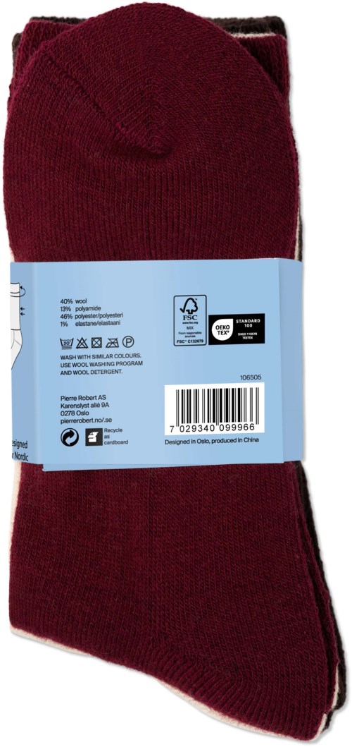 Pierre Robert Tykk Ullsokk X3 Red/Brown Mix 37-40