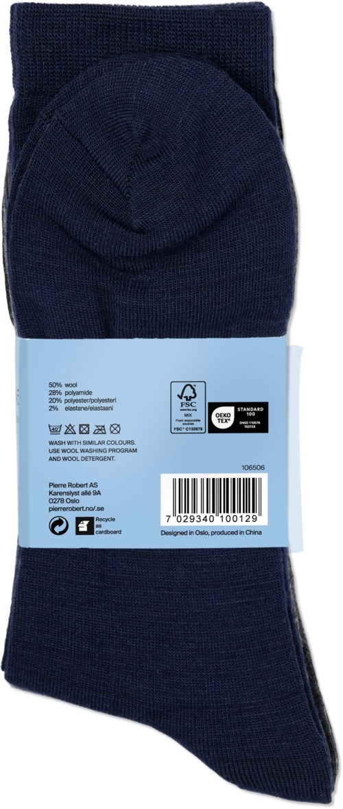 Pierre Robert Tynn Ullsokk X3 Navy/Grey Mix 41-45