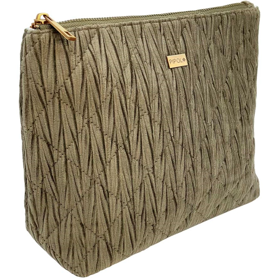 PIPOLS BAZAAR Triangle Cosmetic Bag Quilted Taupe