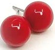 Two red billiard balls with the number nine printed on them.