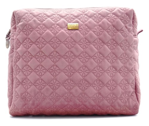 PIPOLS BAZAAR Velvet Logo Cosmetic Bag Pale Rose Big