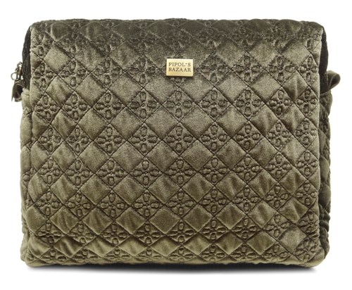 PIPOLS BAZAAR Velvet Logo Cosmetic Bag Moss Big