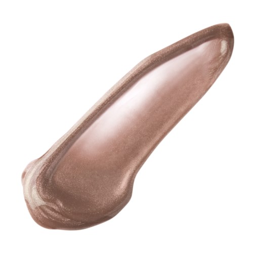 Ett glänsande, slätt, metallaktigt föremål med en böjd, långsträckt form. Det ser ut som ett märke eller en skrapa på en yta.