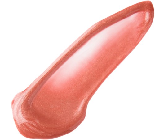 Een roze, gebogen object dat op een koraal of eten lijkt, met glanzende textuur en glad oppervlak.
