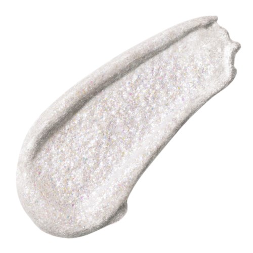 En vit, glittrig makeup primer eller lotion i en tårform.