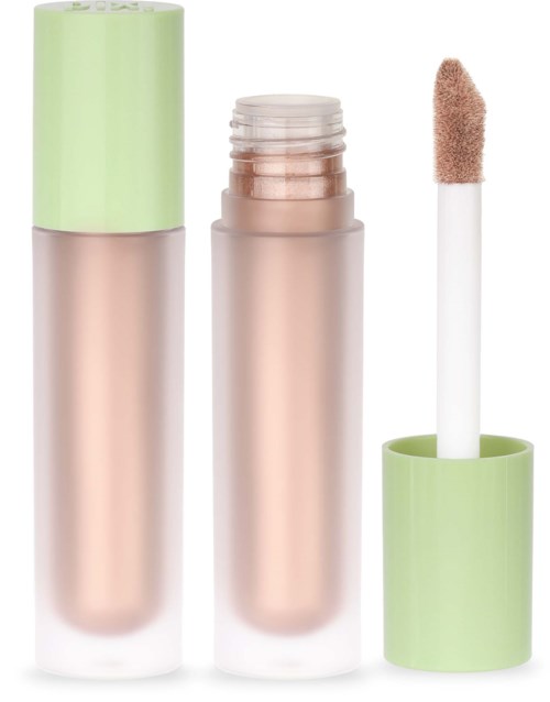 En lille lipgloss med grøn tut og hvid applikator.