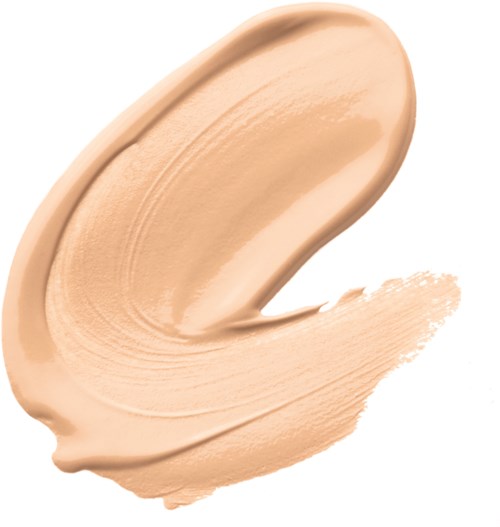 Ein beiger Foundation- oder Make-up-Creme wird gleichmäßig aufgetragen.