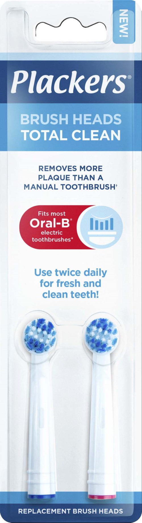 Plackers Brush Head Refills Total Clean 2 st