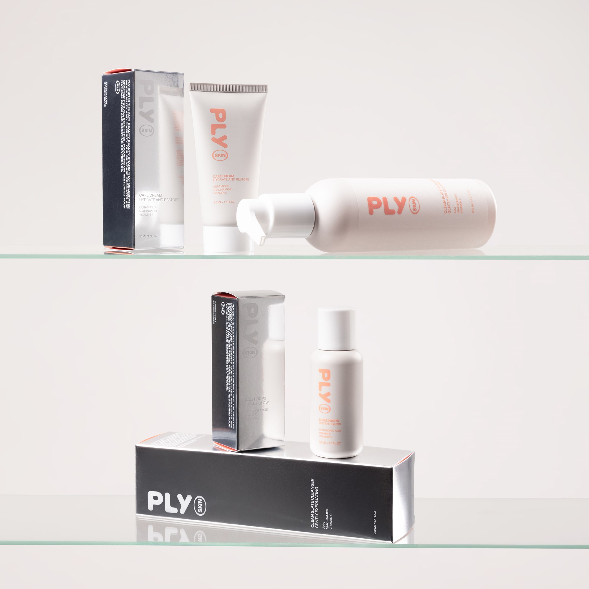 PLY Skin Skin Care Cream 50 ml & Skin Beam Drops 50 ml & Skin Clean Sl (obrázok 3)