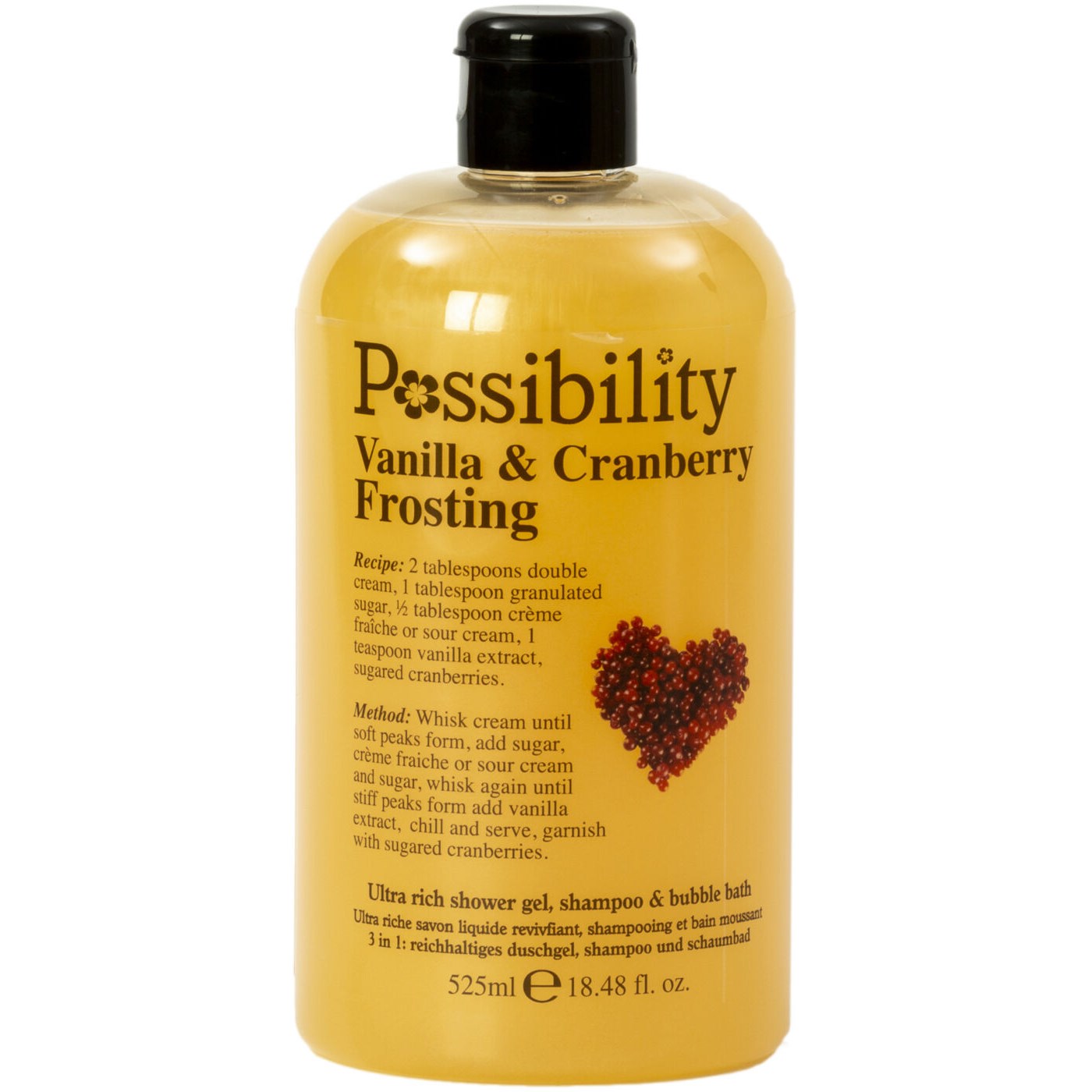 Bilde av Possibility Shower 3 In 1 Vanilla & Cranberry Frosting 525 Ml